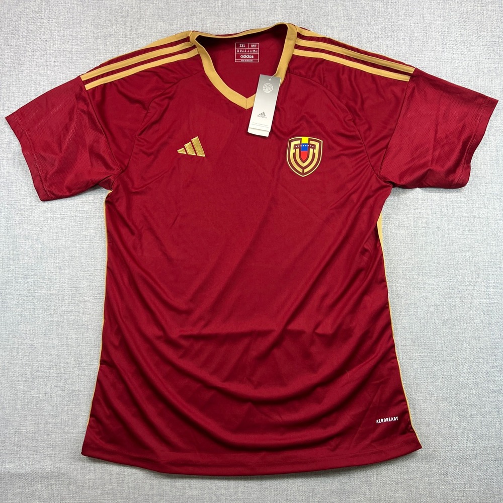 Adidas Venezuela 2024 Home Soccer Jersey Men XXL Red Gold AEROREADY